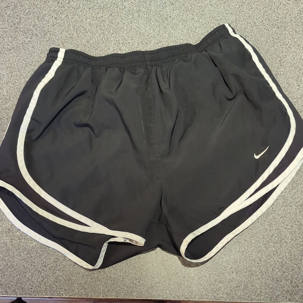 Nike Women's Black and White Athletic Shorts